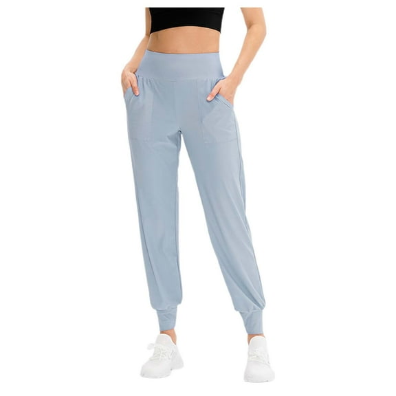 EHRWE Women's Yoga Pants Ladies Fall Loose Fit Yoga Pants With Pockets Elastic Waist Ankle For Running Training Workout Casual Athletic Leggings 2025 Outfits