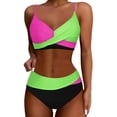 thumbnail image 1 of EHRWE Womens Bikini Set Swimsuit Print Split Bikini Two Piece Ladies Sexy Beachwear Swimwears Tankinis Set Beach Outfits, 1 of 6