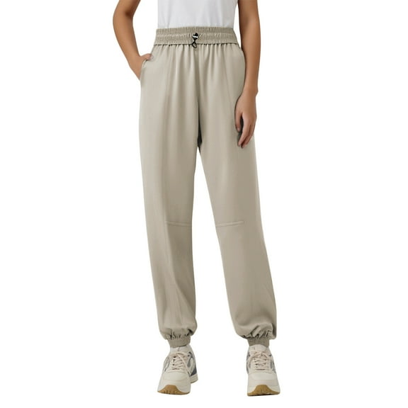 EHRWE Womens Casual Pants New Summer Drawstring Sweatpants Female High Waist Corset Light Sun Pants Gym Pants Loose Running Pants For Ladies