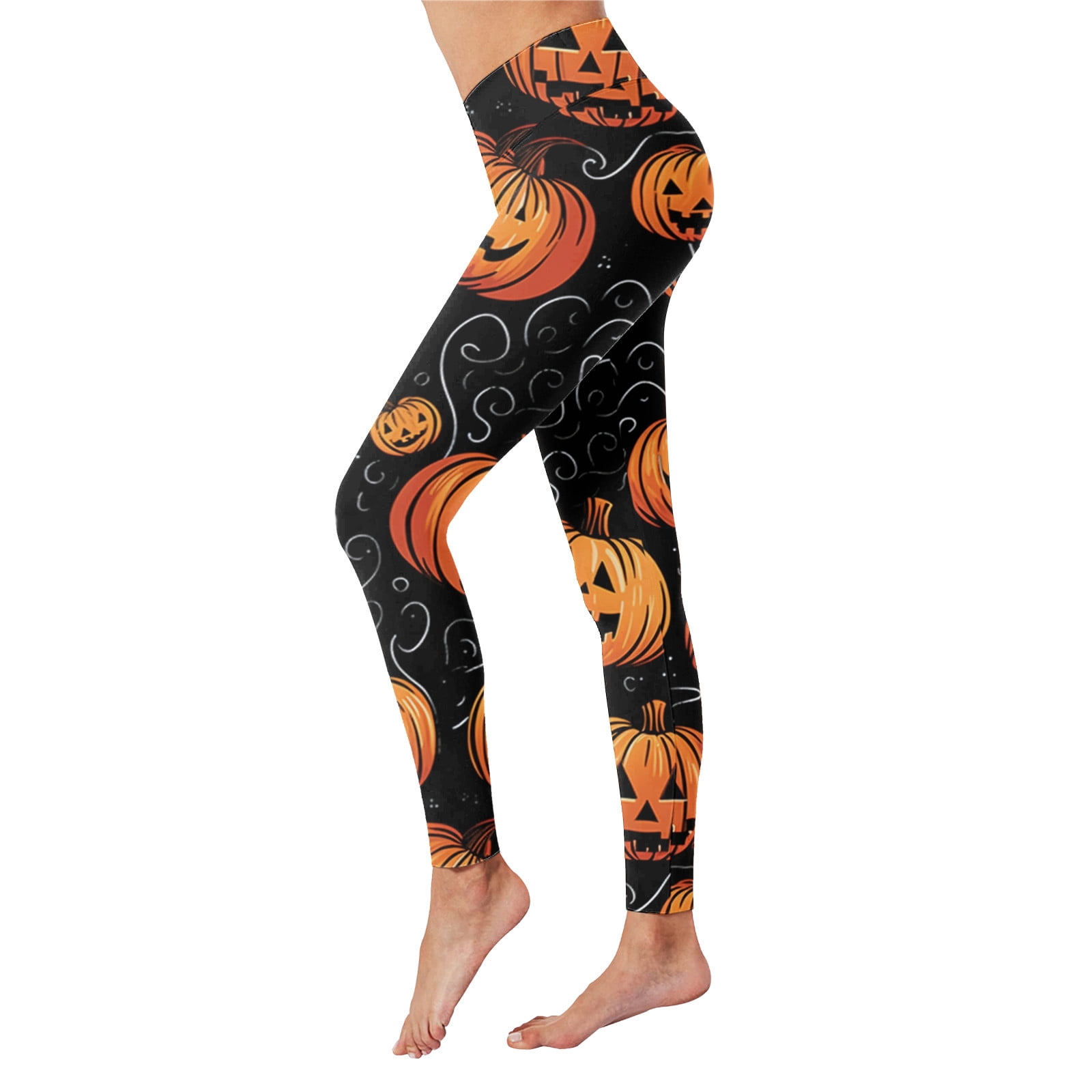 EHRWE Womens High Waisted Leggings Halloween Print Pants For Running ...