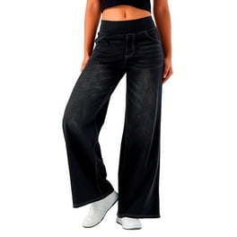 JNGSA Women Wide Leg Jeans-Baggy High Waisted Lace-Up Loose