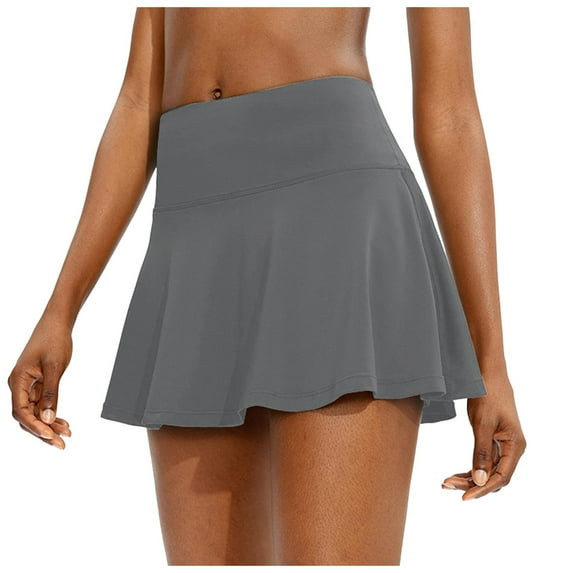 EHRWE Yoga Shorts For Women's Solid Color High Waisted Leggings Running Workout Soft Yoga Shorts Skirts Fashion