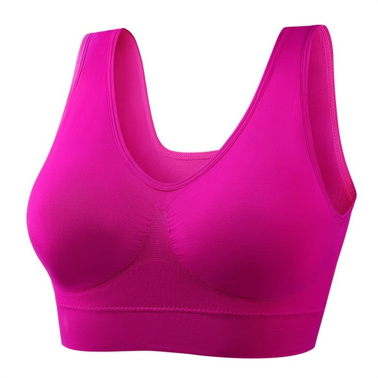 EHTMSAK Minimizer Bra for Heavy Breast Push Up Seamless Maternity Bra  Wireless Wireless Bra for Women Yoga Support Womens Sports Bras for Large  Breasts Hot Pink 2X 