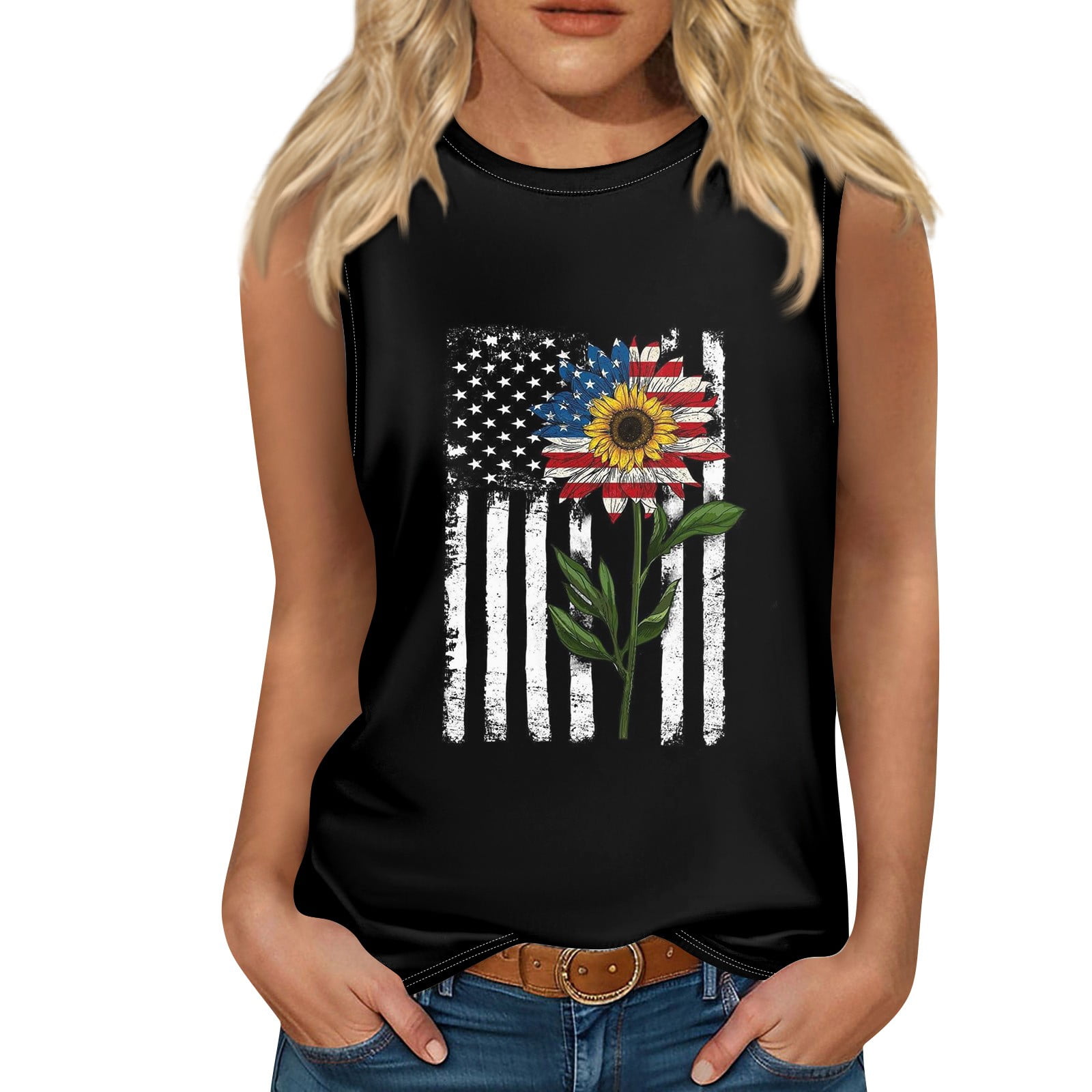 4th of july plus size tank tops
