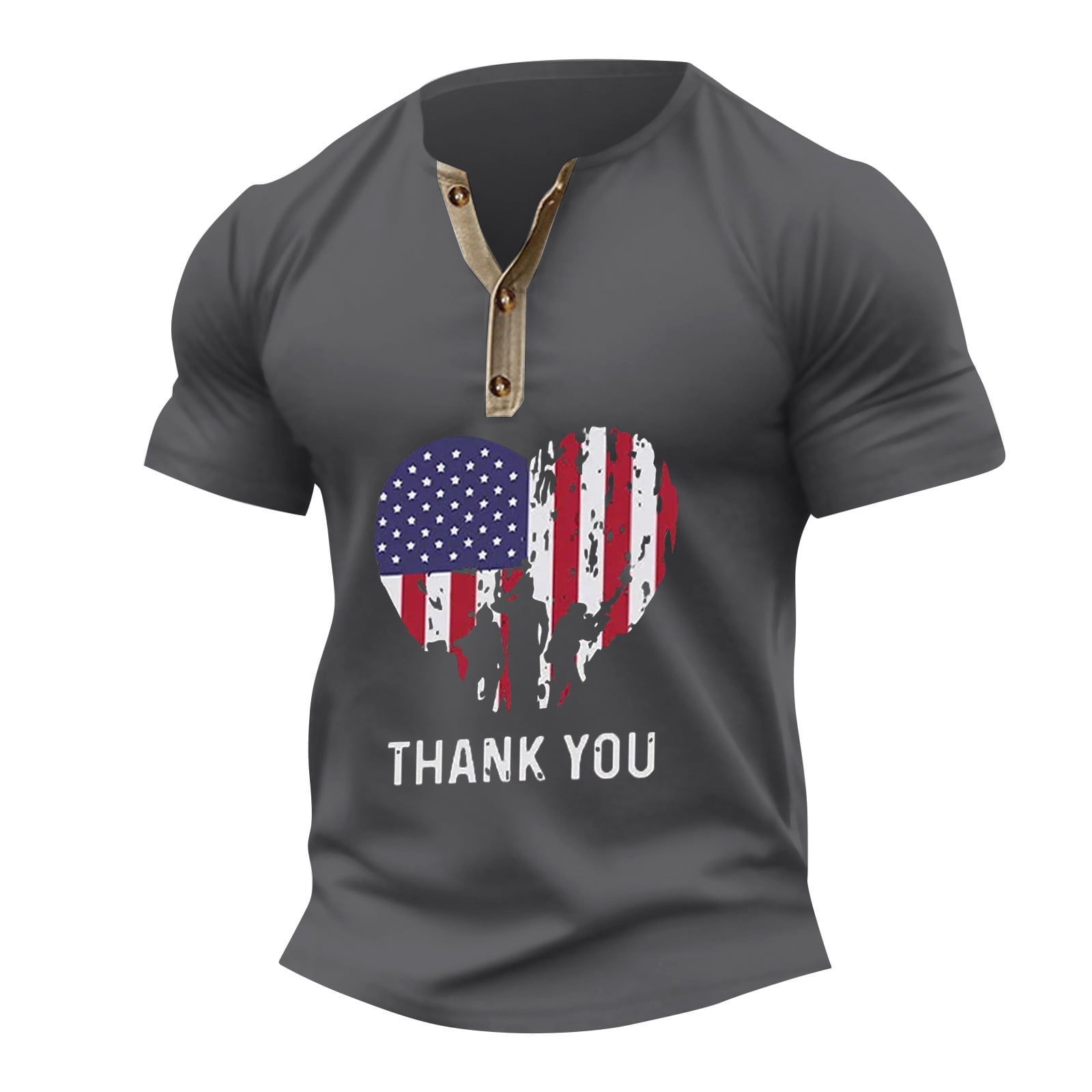 EHTMSAK 4th Of July Short Sleeve Shirts for Men Usa Stars Stripes T ...