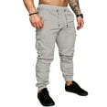 thumbnail image 1 of EHTMSAK Cargo Sweatpants for Men with Pockets Drawstring Elastic Waist Jogger Sweatpant Hiking Outdoor with Multi Pocket Stretch Pencil Pant Lightweight Golf Cinch Bottom Trousers White 4XL, 1 of 3