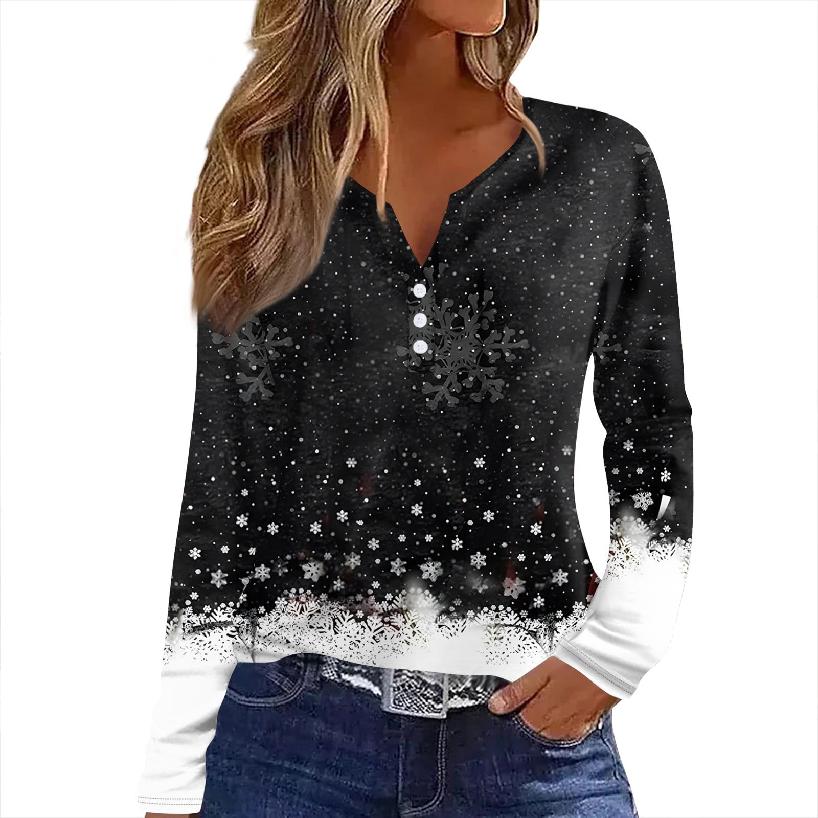 Women's Snowman Christmas Shirt - Cute Heartbeat Snowflake & Reindeer Graphic Tee, Short Sleeve Funny Holiday Top, Perfect Xmas Gift