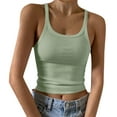 thumbnail image 1 of EHTMSAK Crop Tank Tops for Women Ribbed Square Neck Spaghetti Straps Y2k Tank Top Sleeveless Teen Girl Junior Racerback Camisole, 1 of 4