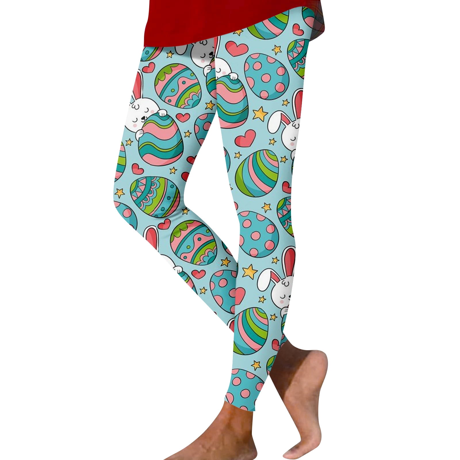 EHTMSAK Easter Leggings for Women Novetly Stretchy Tummy Control