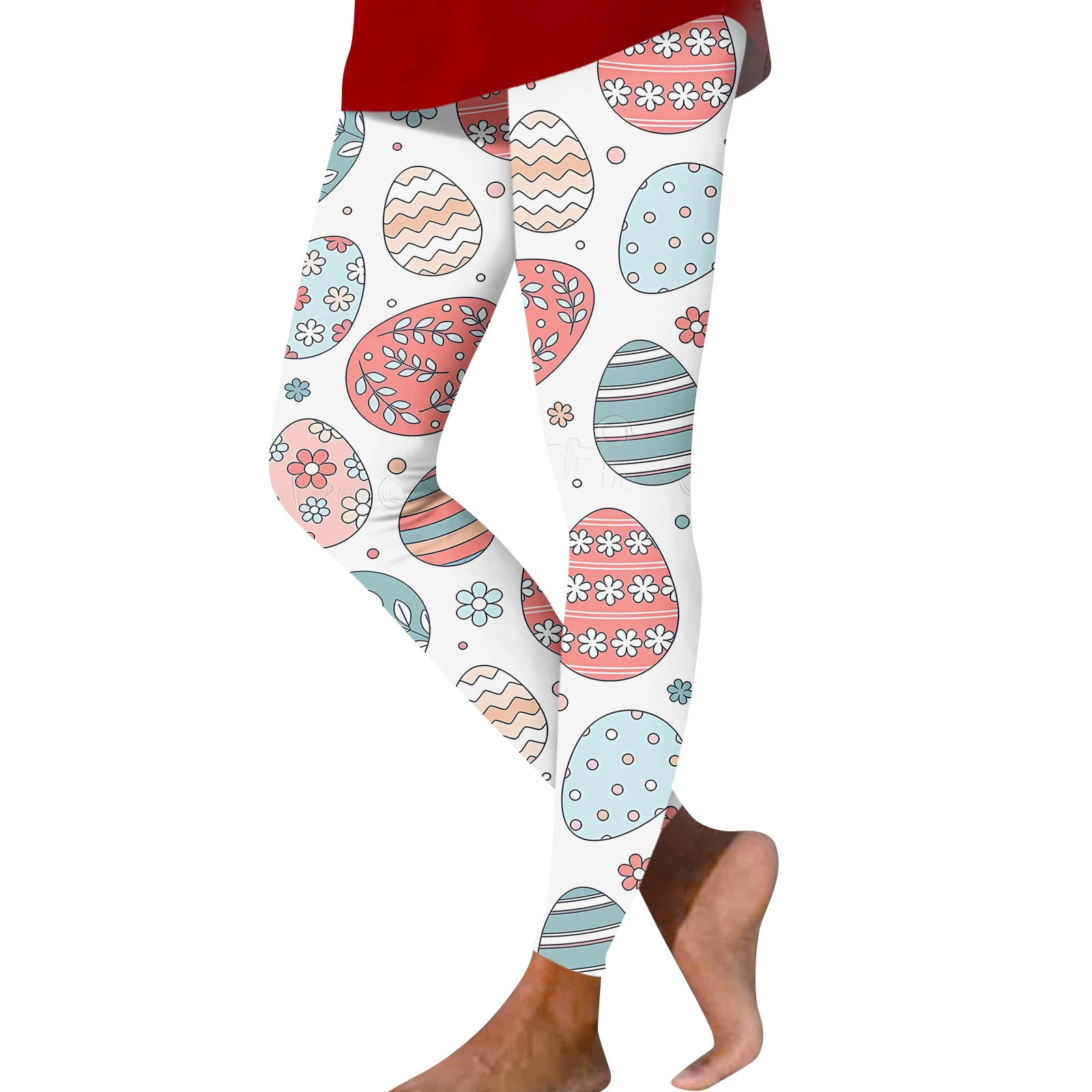 EHTMSAK Easter Leggings for Women Tummy Control Soft Eggs Plus Size