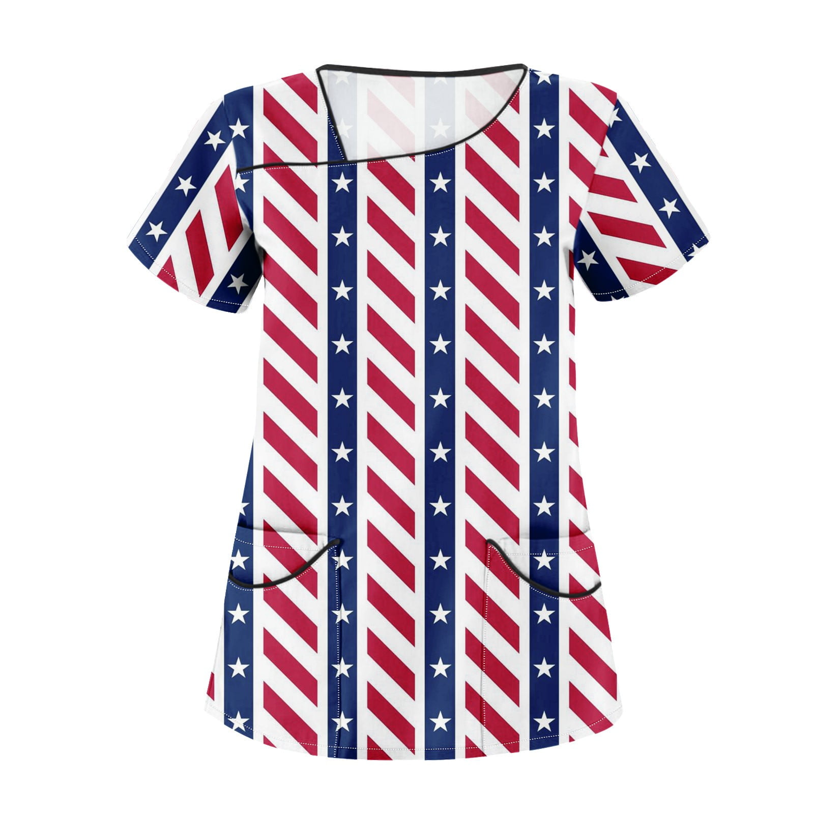 EHTMSAK Flag 4th Of July Nurse Scrubs Womens Cartoon Independence Day Nurse Uniform Plus Size