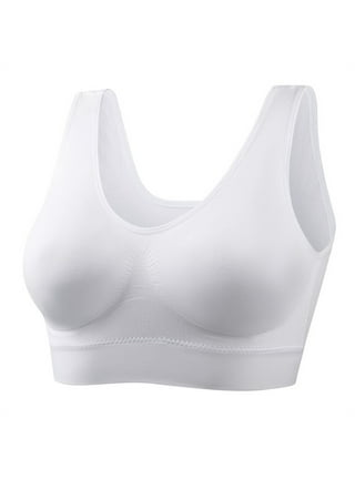 EHTMSAK Sports Bras for Women High Support Large Bust High Neck Push Up  Longline Racerback No Underwire Bras White M 