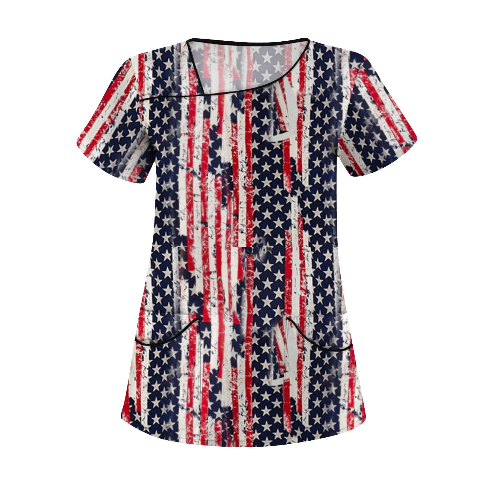 EHTMSAK Independence Day Fourth Of July Scrubs Uniforms Women Flag ...