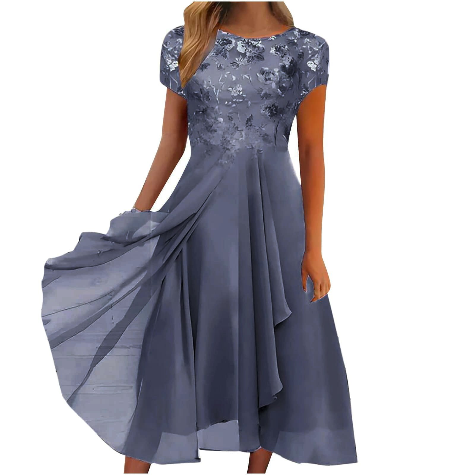 Texbary Mother Of The Bride Dress – Lace Appliques, Short Sleeves, Plus Size Formal Gown | Chiffon Evening Dress For Wedding