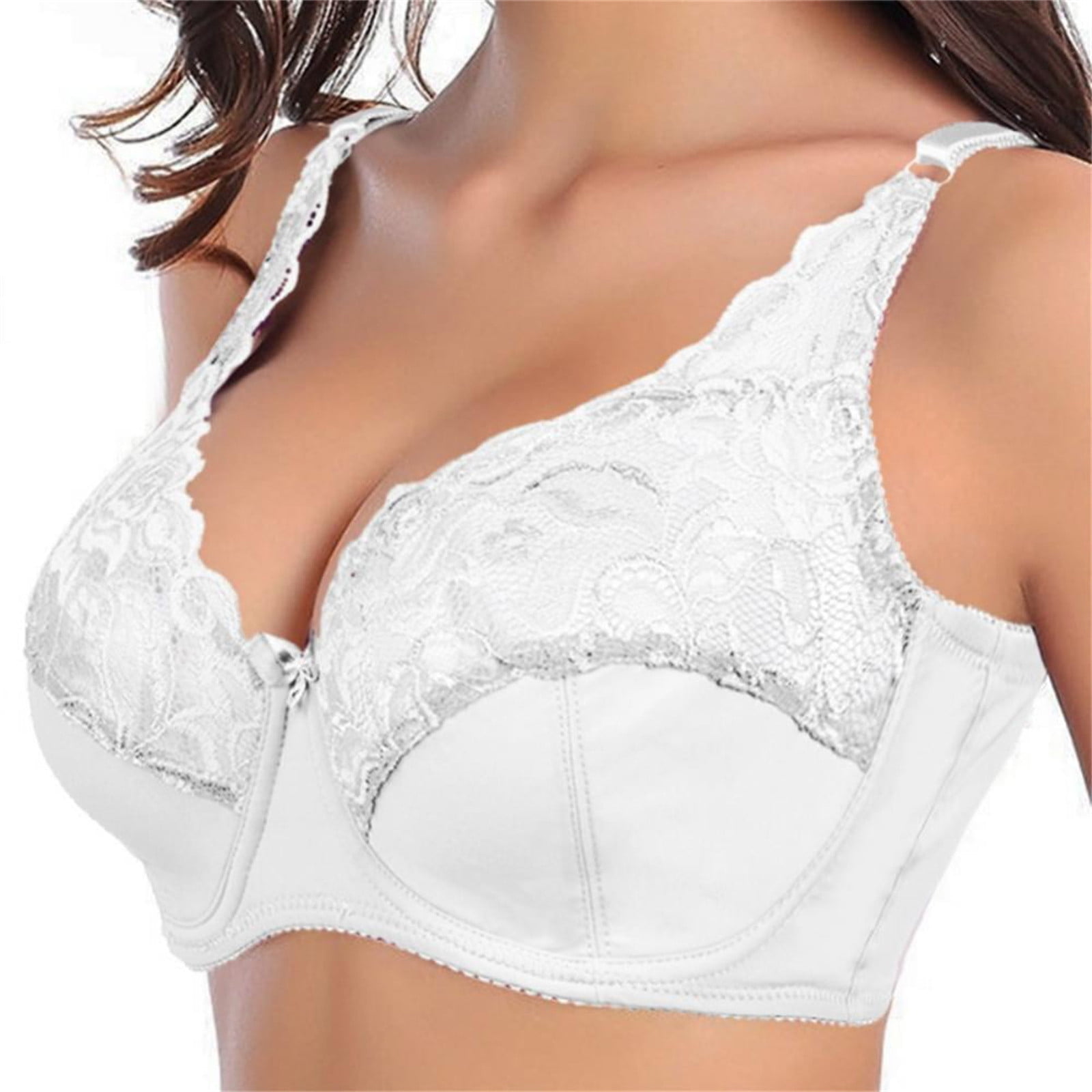EHTMSAK Push Up Bra for Women 42dd Padded Adjustable Straps Bralettes with  Support Slim Floral Bandeau Bras for Women Large Bust Push Up Lace T-Shirt  Bra No Underwire White 36C 