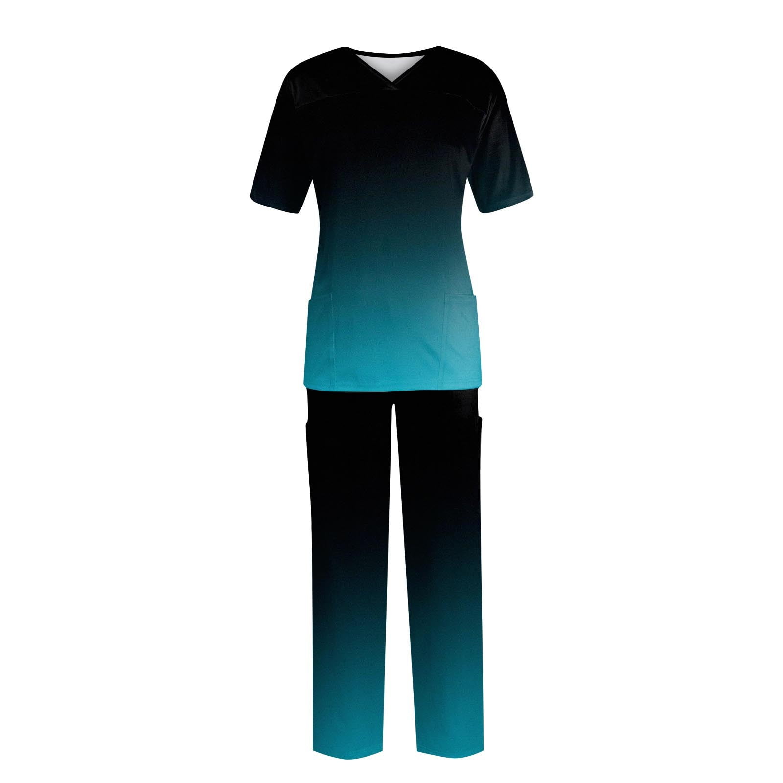 EHTMSAK Scrub Sets For Women Stretch Tie Dye Plus Size Jogger V Neck ...