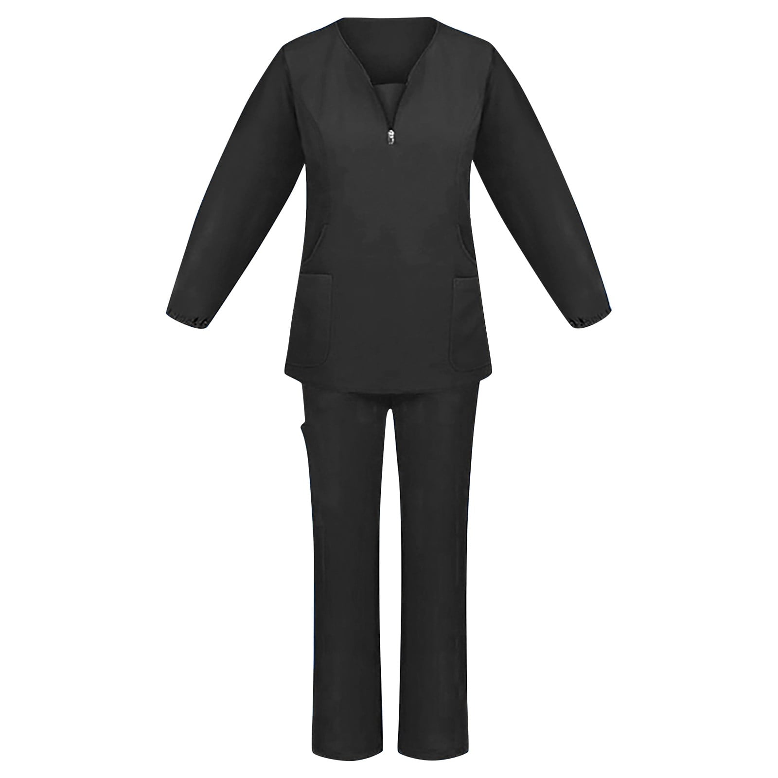 EHTMSAK Scrubs For Women Sets Solid Jogger Petite Scrub Set Nursing