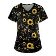 thumbnail image 1 of EHTMSAK Scrubs Tops 3xi Clearance Floral with Pocket Womens Clearance Scrub Tops Short Sleeve Working Uniform Blouse Shirt Yellow 3X, 1 of 3