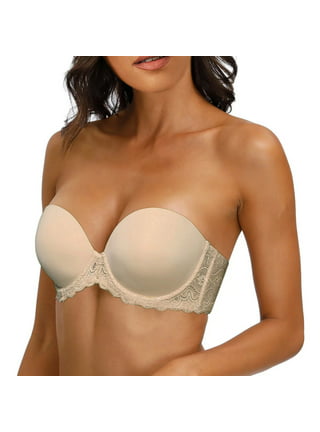Vgplay Women's Strapless Minimizer Bra with Clear Straps and