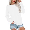 thumbnail image 1 of EHTMSAK Sweatshirts for Women Loose Fit Slim Fit Pullover Solid Fitted Long Sleeve Womens Pullover Hoodies for Women Light Gray L, 1 of 6