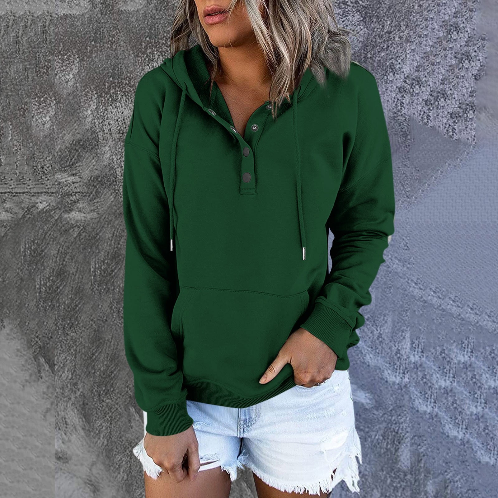 Emerald green top hoodie women's