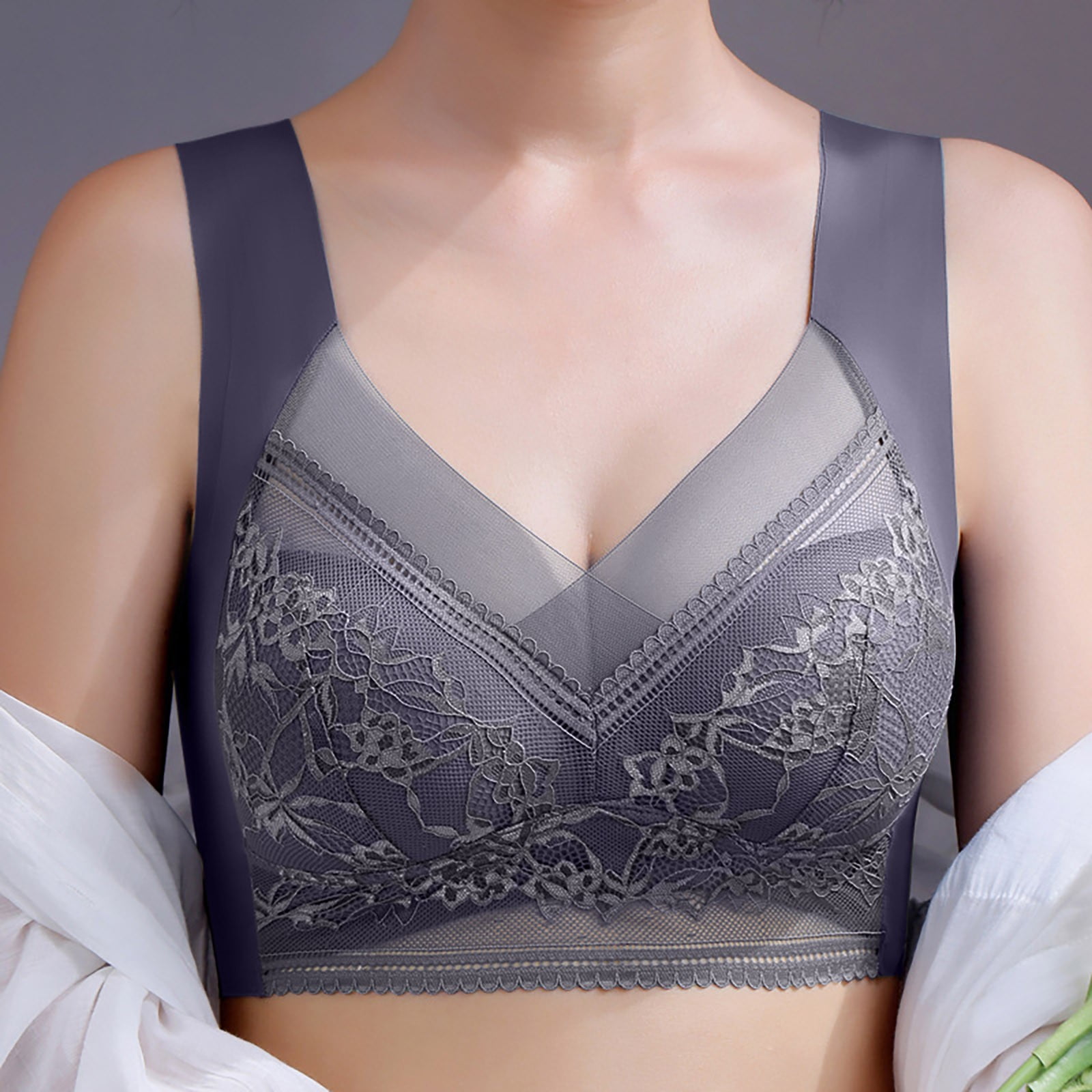 EHTMSAK Wireless Bras for Women-3 Pack Comfort Sports Bra Bralettes Support Seamless Workout