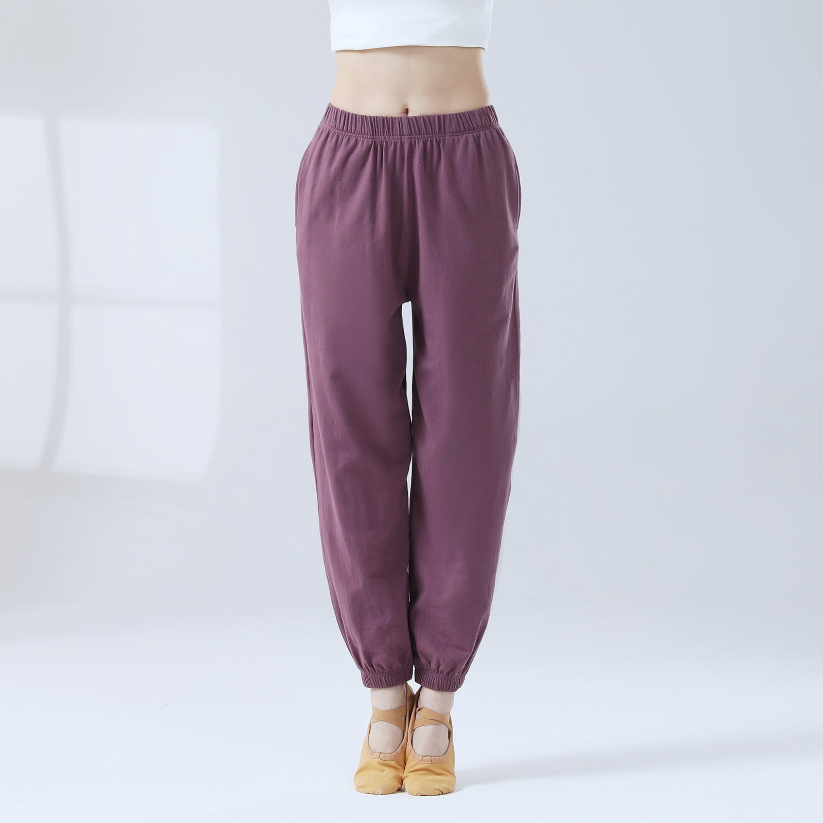 EHTMSAK Women Baggy Hippie Lantern Pants Oversized Drawstring Wide Leg