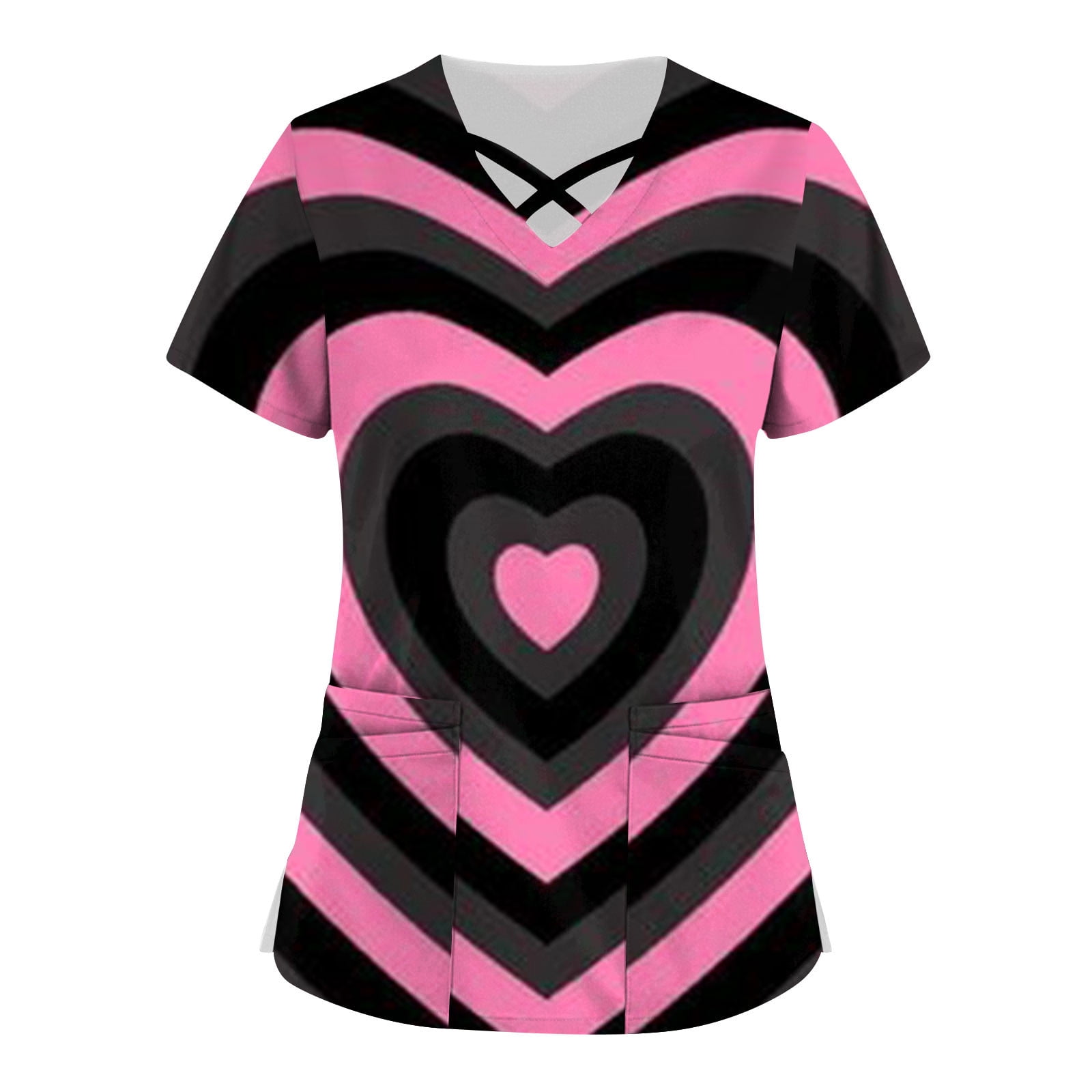 EHTMSAK Women Scrub Sets Tall Black Womens Cute Scrub Tops L Hot with