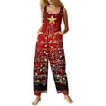 EHTMSAK Women Sequin Christmas Jumpsuit Xmas Santa Claus Adjustable