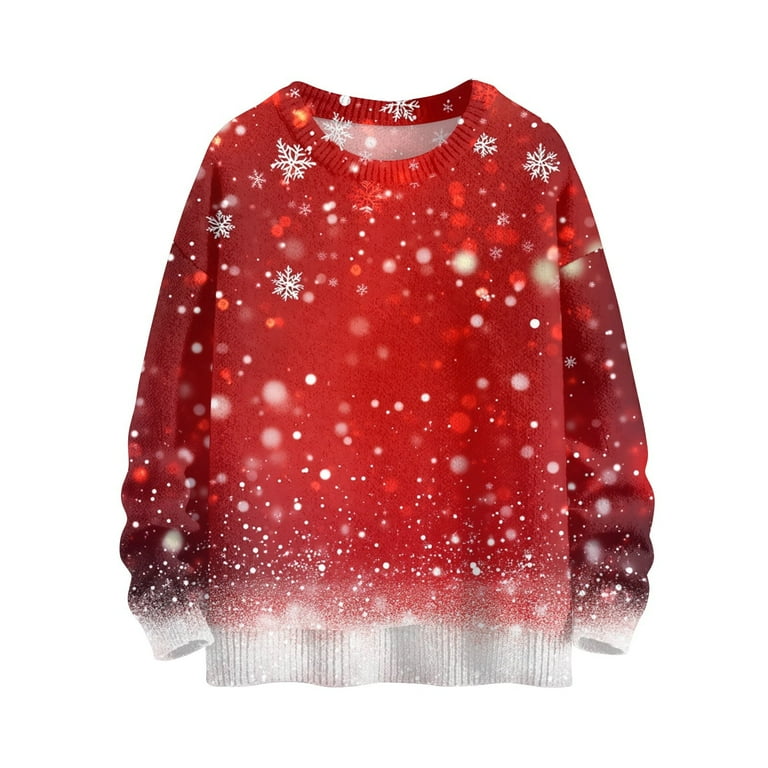 Casual Santa Claus Sequins O Neck Sweats Casual Santa Claus Sequins O Neck Sweats