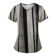 thumbnail image 1 of EHTMSAK Womens Scrub Top Plus Size T Shirt V Neck Floral Fall Short Sleeve Uniform Workwear Tunic Casual Clinic Blouse Carer Top on Clearance with Pockets Light Gray 4X, 1 of 3