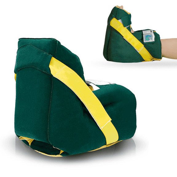 EHUELDER Foot Drop Heel Protector Polyester Ankle Support for Pressure Relief Adjustable Straps 1 Pack Dark Green