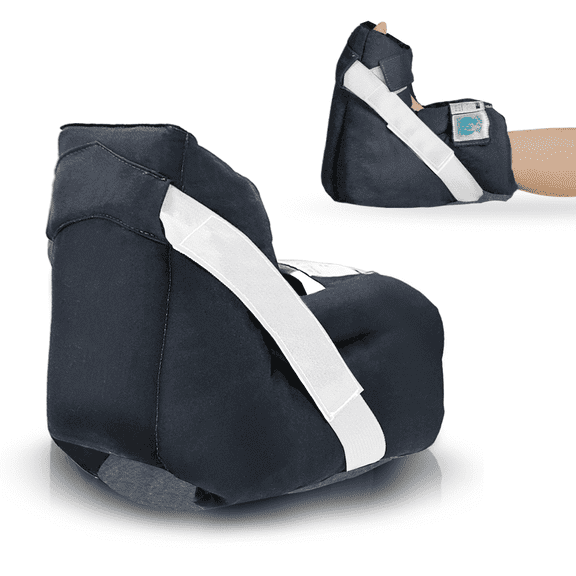 EHUELDER Foot Drop Heel Protector Polyester Ankle Support for Pressure Relief Adjustable Straps 1 Pack Navy Blue