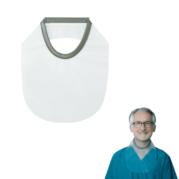EHUELDER Tracheostomy Shower Cover, Waterproof PVC Neck Shower Shield with Adjustable Hook and Loop Closure, Transparency, 1Pc