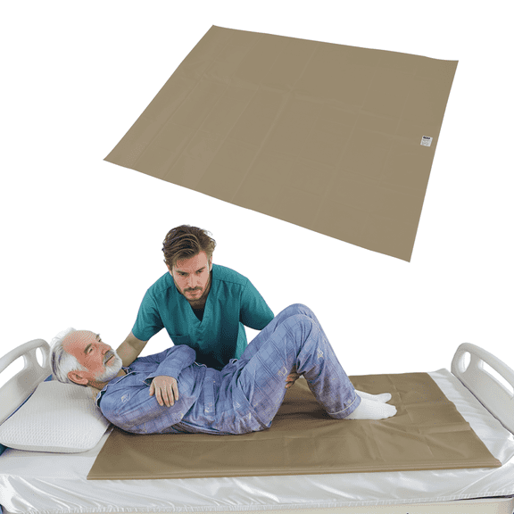 EHUSPU Patient Transfer Slide Sheet for Repositioning Brown Polyester 39 x 47 Inches