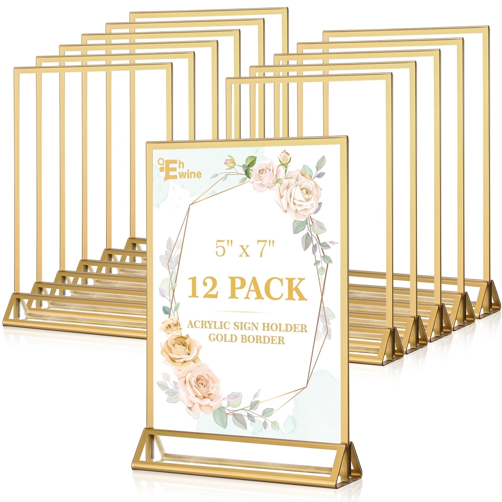 12 Pack Acrylic Sign Holders 8.5x11 Double-Sided Tabletop Display Stands - View #12