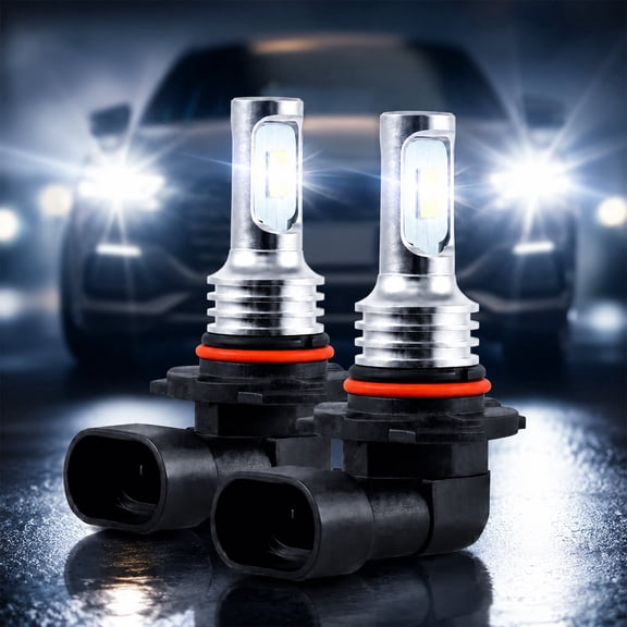 EHXS 2x 9005/HB3 LED Headlight Bulbs, 6500K Super White, Fanless Plug and Play, IP65 LED Replacement Bulbs