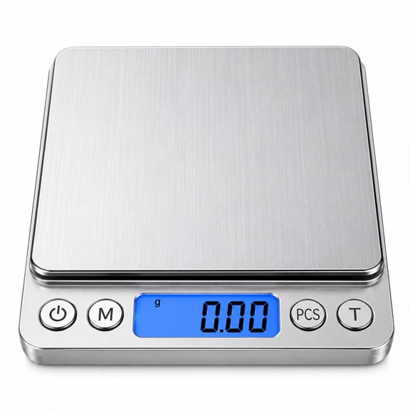 EHXS Digital Kitchen Scale, 3000g/0.1g Precision Food Scale with Tare Function, LED Display, Stainless Steel Platform, Battery Powered Digital Food Scale for Baking, Cooking and Food Weight