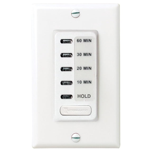EI210W Electronic 10, 20, 30, 60 Minute Auto-Off Timer - Easy Operation, Silent Functionality, Easy Installation, White Finish - Versatile Home Timer Switch for Lights, Fans, Appliances