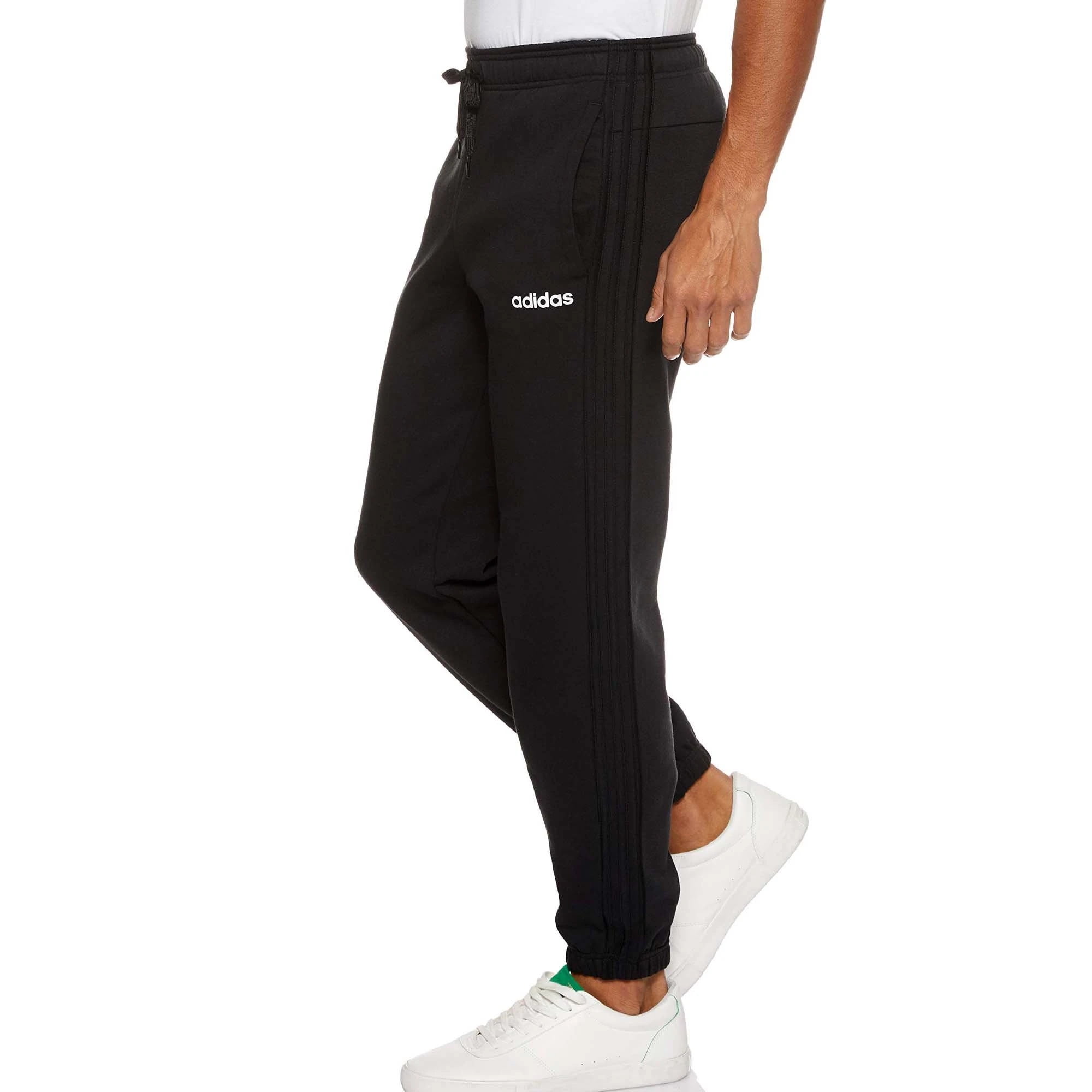 Adidas essential 3 stripe fleece pants mens hotsell