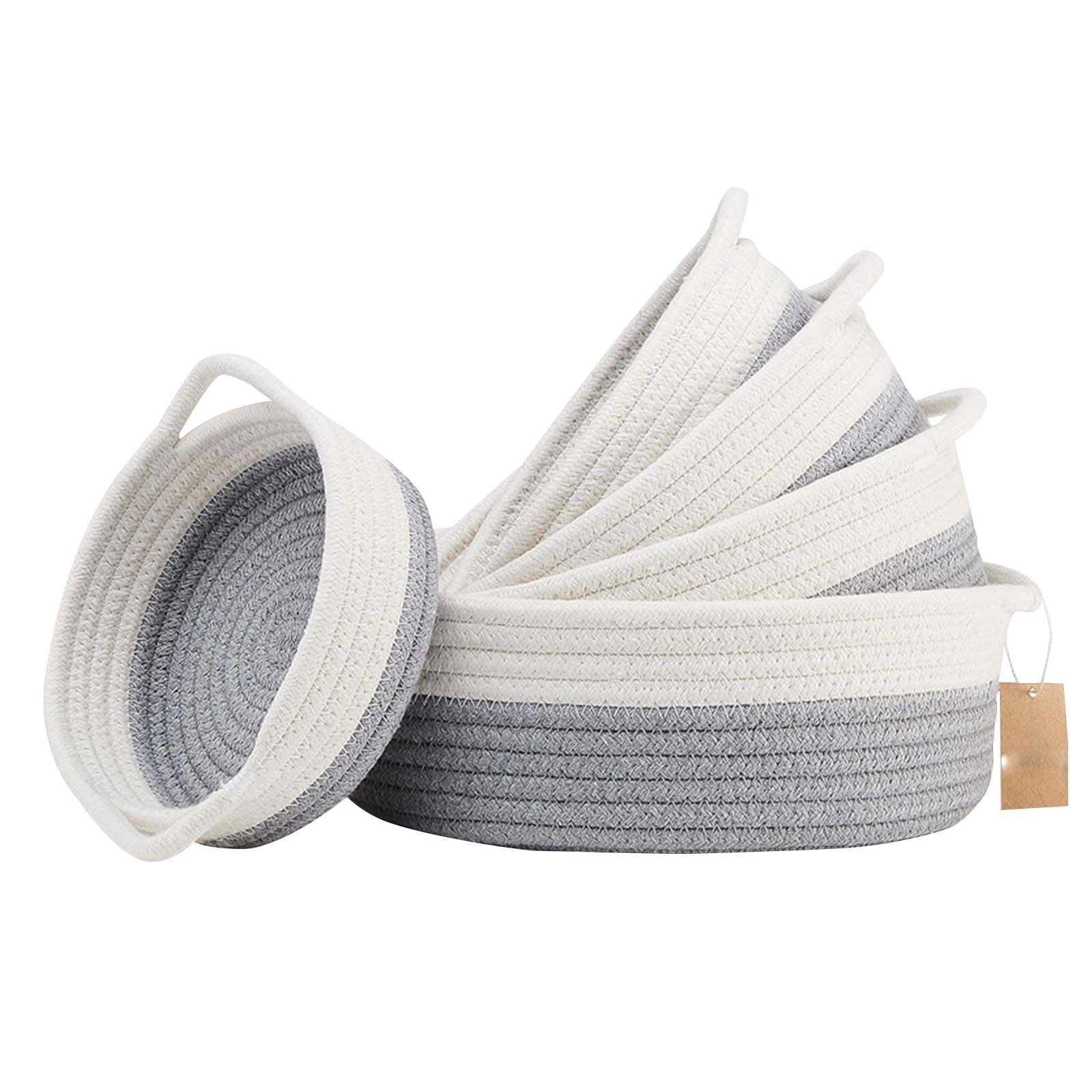 EIALIVE 5 Piece Round Small Woven Set Cotton Rope For Organizing