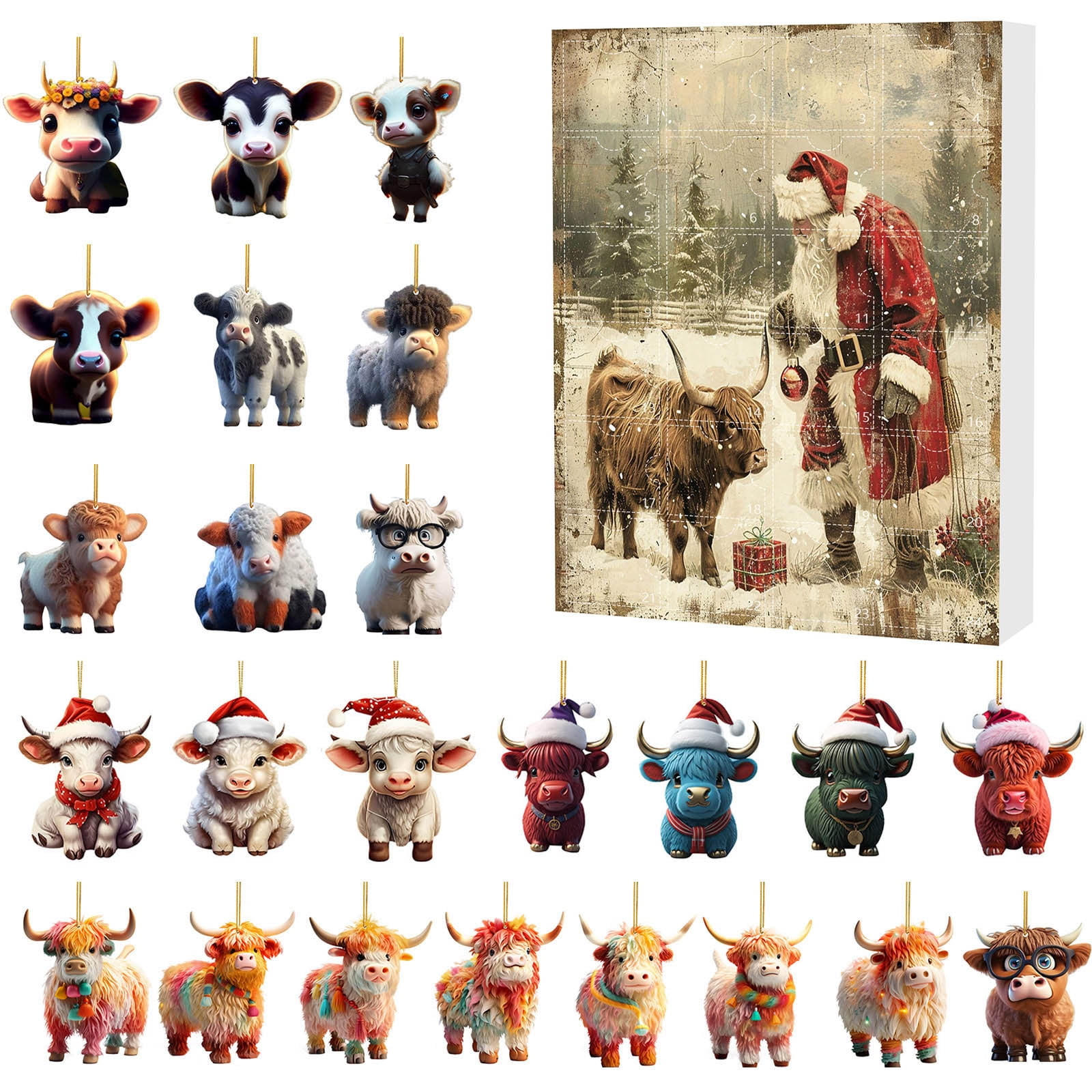 EIALIVE Countdown Sets Christmas Home Decor 2024 Christmas Holiday Advent Calendar Advent