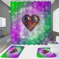 EIALIVE Valentine's Day 4 Piece Shower Curtain Set (with Rug) Bathroom