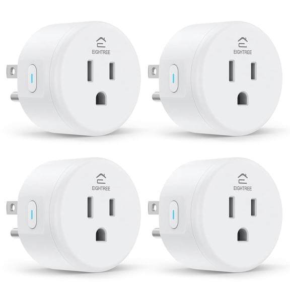 EIGHTREE Smart Plug, WiFi Outlet Works with Alexa & Google Home, Smart Home Socket with Remote Control & Timer Function, 2.4GHz WiFi Only, 4 Packs