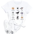 thumbnail image 1 of EIGIAGWNG Womens Fall Pumpkin T-Shirts Funny Short Sleeve Halloween Graphic Tees Tops, 1 of 2