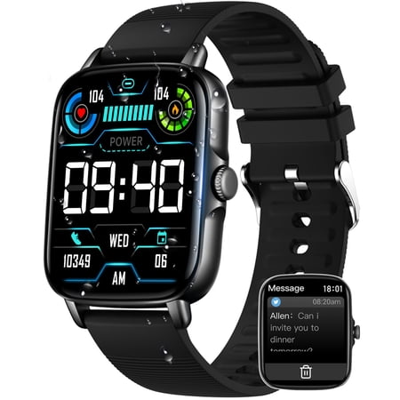 EIGIIS 1.69" Smart Watch for Men Women Fitness Tracker with Pedometer Waterproof Sports Smartwatch Compatible with iPhone Samsung