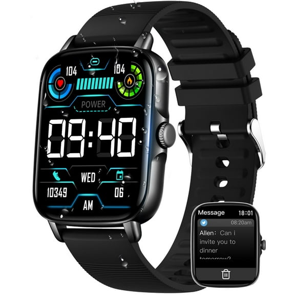 EIGIIS 1.69" Smart Watch for Men Women Fitness Tracker with Pedometer Waterproof Sports Smartwatch Compatible with iPhone Samsung