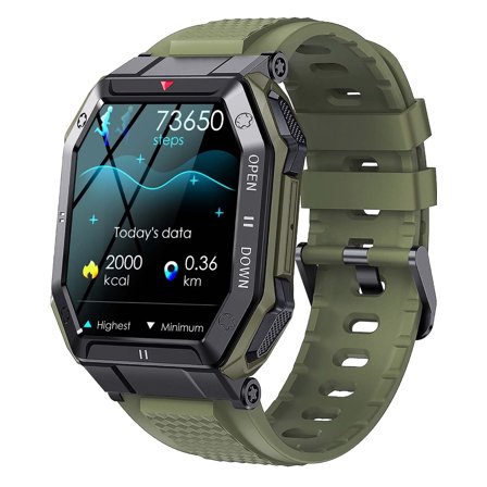 EIGIIS Smart Watch for Men Smartwatches with Bluetooth Call Function 1.86” HD Military Fitness Trackers Watch with Step Counter Alarm Green