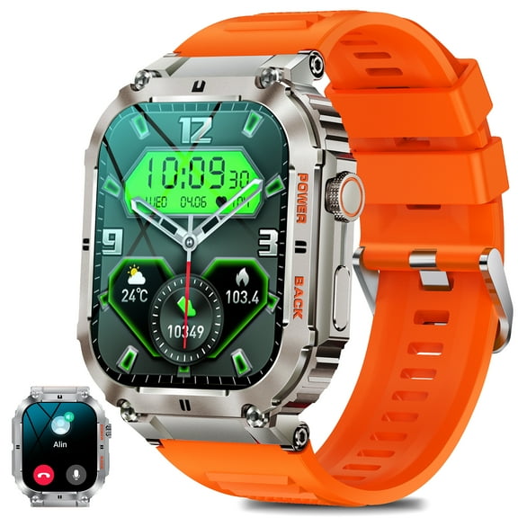 &nbsp;1.96" Military Smart Watch Outdoor Tactical Sports Watch Fitness Activity Tracker Smartwatch for Men with iPhone Android