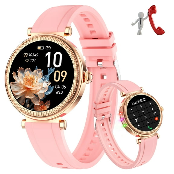 EIGIIS CF37 Smart Watch for Women(Answer/Make Call), 1.27” HD Touch Screen Watch Compatible with iOS Android 100+ Sports Modes Bluetooth Smartwatch